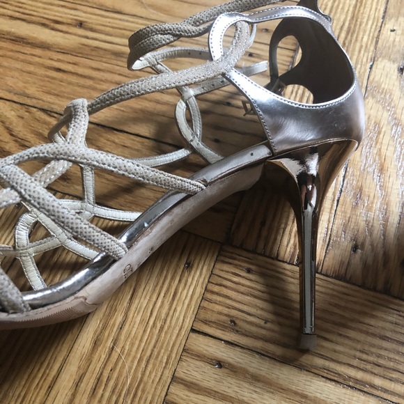 Jimmy Choo Strappy Sandals Size 43 / 12, Beige/Gold - Picture 10 of 15